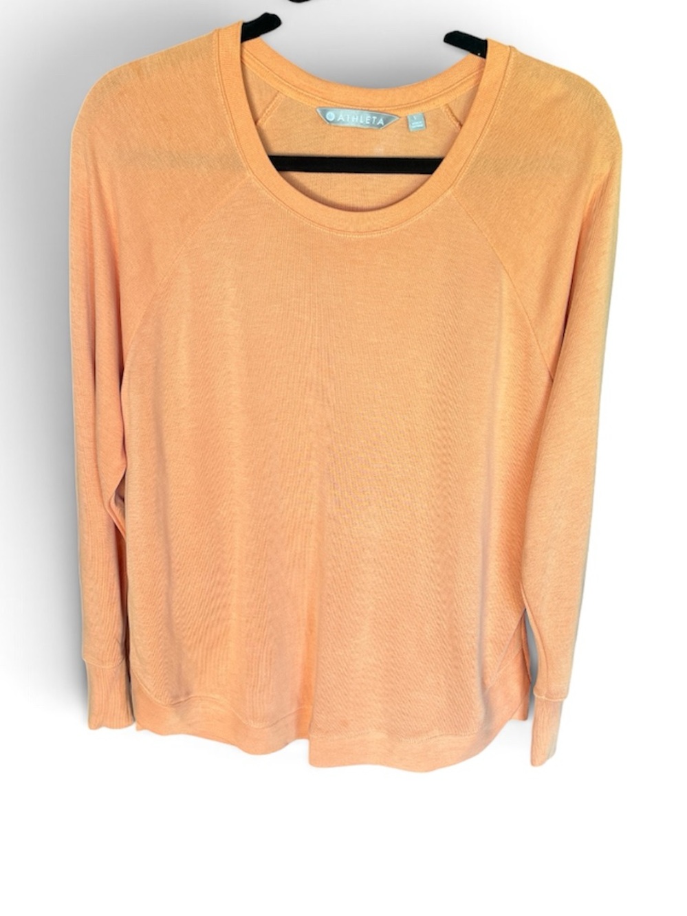 Athleta Long-Sleeve Modal Crewneck Sweatshirt - Peach Orange